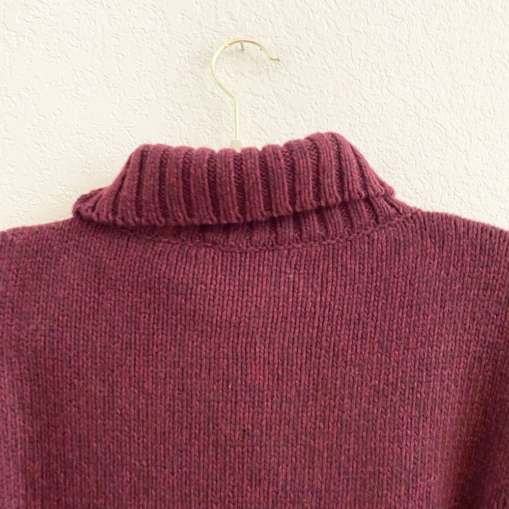Women's Burgundy Turtleneck Sweater - Picture 13 of 14